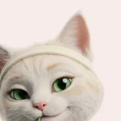 Lola, our mascot, sipping matcha